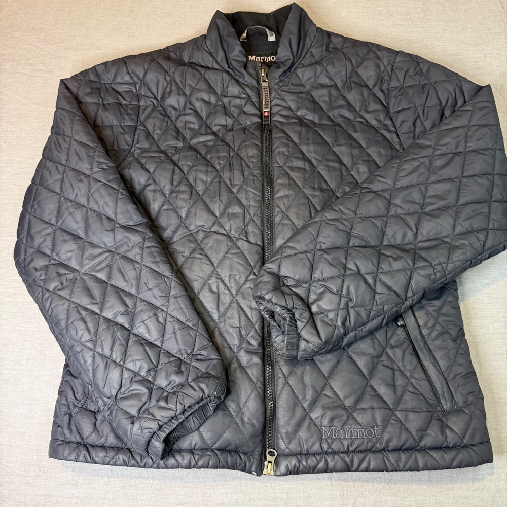 Marmot Quilted Puffer Jacket Women's‎ Size L Black Excellent Insulated Zip Up